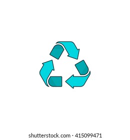 Recycling symbol vector logo isolated on white background.