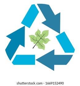 Vector de símbolo de reciclaje, símbolo vector en el embalaje.