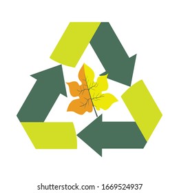 Vektorillustration des Recycling-Symbols, Vektorillustration-Symbol auf der Verpackung.
