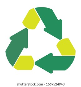 Vektorillustration des Recycling-Symbols, Vektorillustration-Symbol auf der Verpackung.