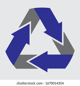 Vector de símbolo de reciclaje, símbolo vector en el embalaje.