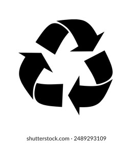 recycling symbol vector on white background