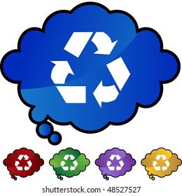 Recycling symbol web button isolated on a background