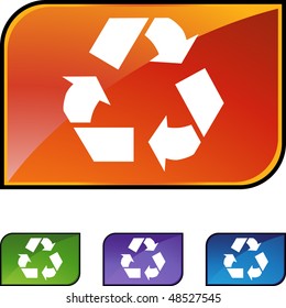 Recycling symbol web button isolated on a background