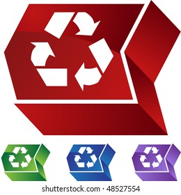 Recycling symbol web button isolated on a background