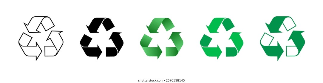 Recycling Symbols in Different Styles Vector Set