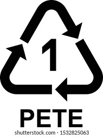 Recycling Symbols number 1 PETE, vector