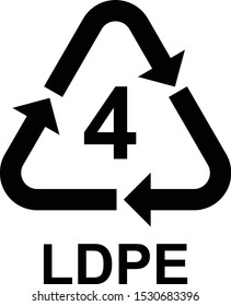 Recycling Symbols number 4 LDPE, vector