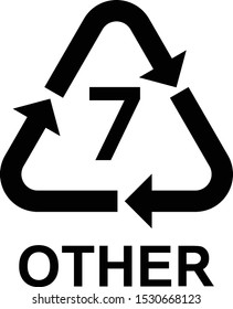 Recycling Symbols number 7 OTHER, vector