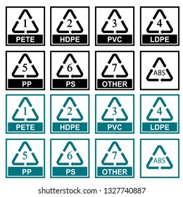 Recycling Symbols Plastic Recycling Symbols  Recycling  icon on white background vector
