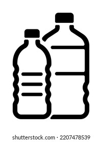 Recycling Symbols For Plastic. Vector icon illustration ( plastic bottle )