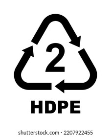 Recycling Symbols For Plastic. Vector icon illustration (HDPE)