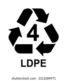 Recycling Symbols For Plastic. Vector icon illustration (LDPE)