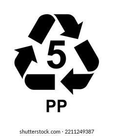 Recycling Symbols For Plastic. Vector icon illustration (PP)