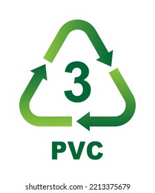 Recycling Symbols For Plastic. Vector icon illustration (PVC)