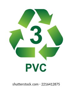 Símbolos De Reciclado Para El Plástico. Ilustración del icono del vector (PVC)