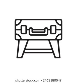 Recycling Table Outline Icon Vector Illustration