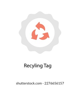 Recycling Tag Vector Flat Icons. Simple stock illustration stock