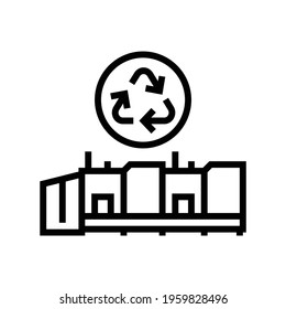 recycling textile machine line icon vector. recycling textile machine sign. isolated contour symbol black illustration