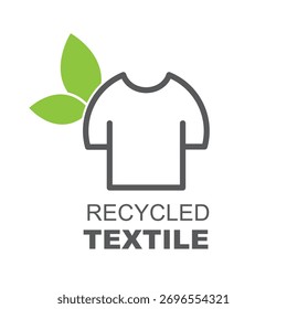 Recycling Textilien, Vektor, Label, Badge für umweltfreundliche Herstellung.