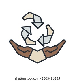 recycling time icons isolated on White Background. Flat style design