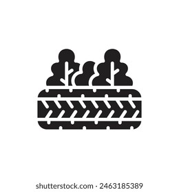 Recycling Tire Filled Icon Vector Illustration