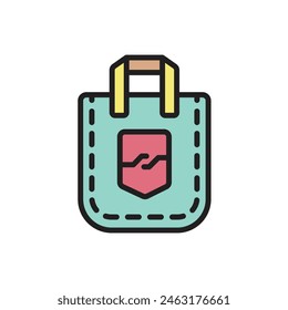 Recycling Totebag Icon Vector Illustration