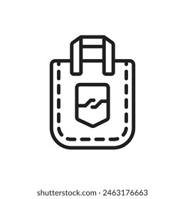 Recycling Totebag Outline Icon Vector Illustration