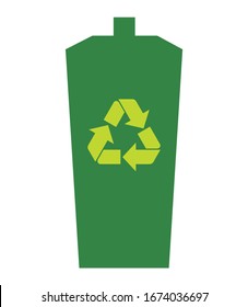 Recycling trash bin icon. Vector illustration