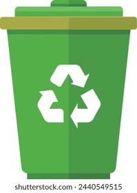 Recycling trash can flat vector illustration