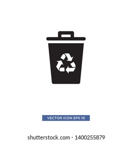 recycling trash can icon vector illustration