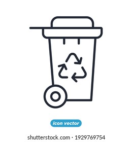 recycling trash icon. ecology Environmental sustainability. Eco friendly symbol template for graphic and web design collection logo vector illustration