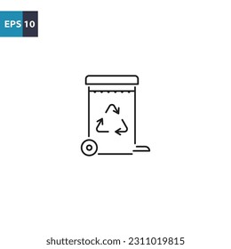 Recycling trash outline icon Vector illustration