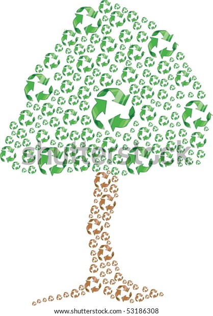 Recycling Tree Vector Illustration Stock Vector Royalty Free