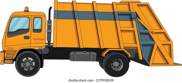 Recycling truck cartoon vector illustration