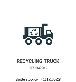 Recycling truck glyph icon vector on white background. Flat vector recycling truck icon symbol sign from modern transport collection for mobile concept and web apps design.