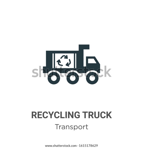 Recycling truck glyph icon
vector on white background. Flat vector recycling truck icon symbol
sign from modern transport collection for mobile concept and web
apps design.
