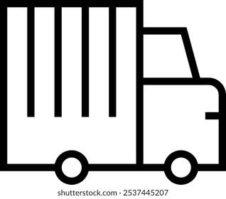 recycling truck icon. Thin linear style design isolated on white background