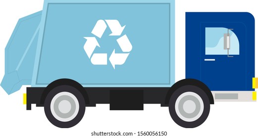 recycling truck isolated vector illustration