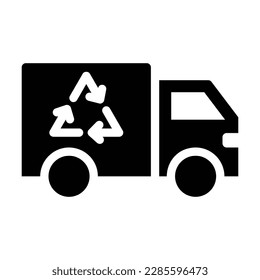 recycling truck solid icon illustration vector graphic 