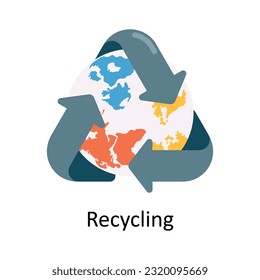 Recycling Vector Flat Icon Design illustration. Nature and ecology Symbol on White background EPS 10 File