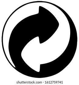 Recycling - vector icon in black on a white background