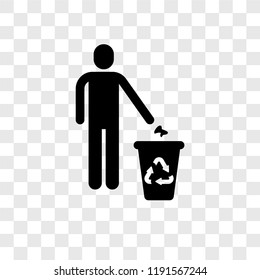 Recycling vector icon isolated on transparent background, Recycling transparency logo concept
