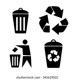 Recycling - vector icon, set
