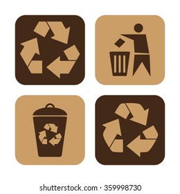 Recycling -  vector icon set