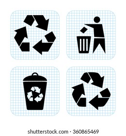 Recycling -  vector icon set
