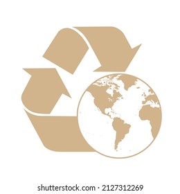 recycling vector icon sign symbol. isolated graphic illustration
