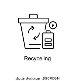 Icono de contorno de vector de reciclaje para web aislada en el archivo EPS 10 de fondo blanco