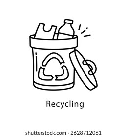 Icono de estilo de contorno de Vector de reciclaje. Archivo Eps 10
