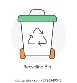 Recycling-Abfalleimer mit Unterstützung der Kreislaufwirtschaft und Nachhaltigkeit Symbol mit editierbarem Strich.